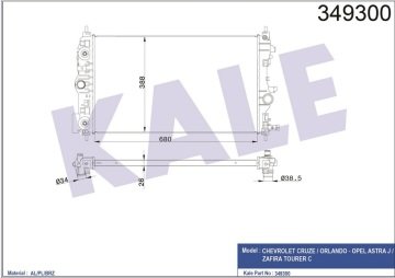RADYATÖR ASTRA J-ZAFIRA TOURER C-CRUZE (J300-J305-J308) (AL/PL/BRZ) (680x397x28)