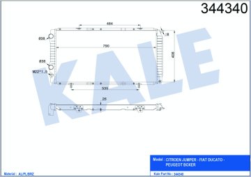 RADYATÖR BOXER-DUCATO-JUMPER (97-02) 1.9D-2.5D-2.8HDI (AC+MEK) (790x415x34)