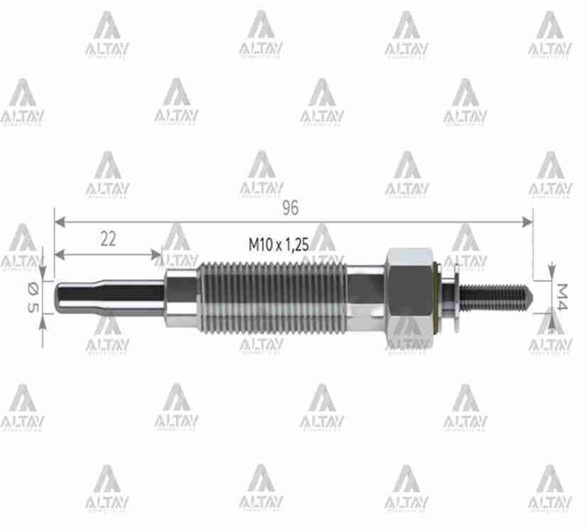 KIZDIRMA BUJİSİ (ISITMA) L-300  99-08 / L-200 / H-100 / PICKUP TD-25 / TD-27 / BMC 11V.