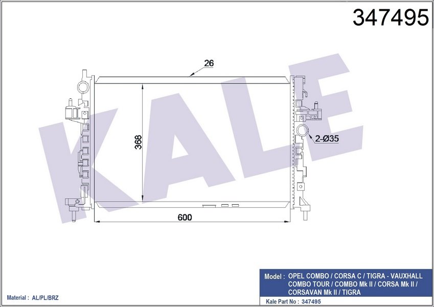 MOTOR SU RADYATORU BRAZING Y13DT Z13DT Z13DTH Y17DT CORSA C TIGRA B