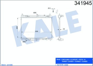MOTOR SU RADYATORU FIESTA 1,4TDCI / 1,6TDCI / 1,5TDCI 08 /> B MAX 1,5TDCI 1,6TDCI 12 /> TRANSIT COURIER 1,5TDCI 1,6TDCI 14 /> (350×558×18)