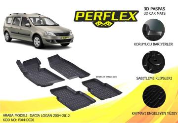 Perflex 3D X-Mat Havuzlu Paspas Çeşitleri Bej Dacıa Logan 2004+ 2004+ 3D X-Mat 5 Pcs