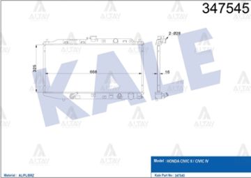 RADYATÖR SU CIVIC 88-91 16mm A-T BRAZING