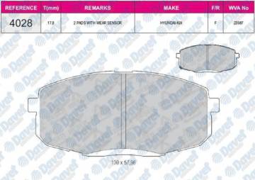 FREN BALATASI ON VWA 23987 HYUNDAI I30 1.4 1.6 2.0 1.6CRDI KIA CRD 2007->