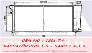 (X) Radyatör 106 96>Saxo (96-03) 1.4-1.6 (Ac+Mek) (390X322X23)