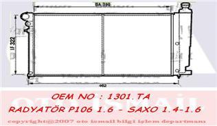 (X) Radyatör 106 96>Saxo (96-03) 1.4-1.6 (Ac+Mek) (390X322X23)