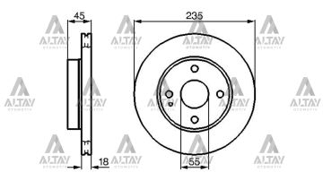 FREN DİSKİ 323  90-95 B6 / 121 90-93 / ÖN HAVALI 235-4