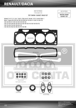 MOTOR TAKIM CONTASI FULL SKC'Lİ (KEÇELİ) R11-R21 1700cc