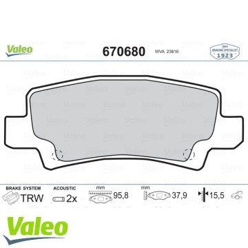 ARKA BALATA COROLLA 1.4 1.6 1.4VVTİ 1.6VVTİ 1.8 VVTİ (00-02=>7.07 1.4 D4D (04-07) 2.0D4D (02-07)