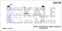 TURBO RADYATÖRÜ (INTERCOOLER) MASTER II-III-MOVANO 2.5DCI (AL/PL/BRZ) (738x175.3x40)