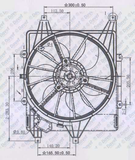 Fan Motoru Clıo Iı-Kangoo 97-> Megane I-Scenıc I 99-03 320W-380Mm