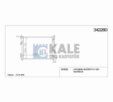 RADYATÖR SU ACCENT 11=> BLUE / I-20 12=> 1.2 / RIO 12=> 1.2-1.4 BENZİNLİ A-T BRAZING