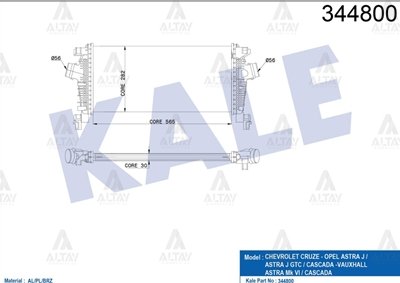 TURBO RADYATÖRÜ (INTERCOOLER) ASTRA J 09-16 / CRUZE 11-14 / 1.3 CDTI-1.4T-1.6T