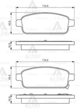 FREN BALATA CRUZE 09-12 / OPEL ASTRA J 09-13 / MOKKA 12-13 15-16 JANT) ARKA
