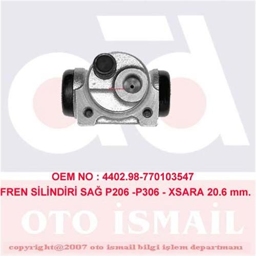FREN SILINDIRI SAG 20.6MM P206 98-> P206+ 09-> P301 12-> P306 93-02  C-ELYSEE 12-> XSARA 97-05 ZX 91-97