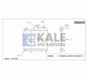 RADYATÖR SU ACCENT 03-06 1.5 DİZEL 3CYL M-T BRAZING