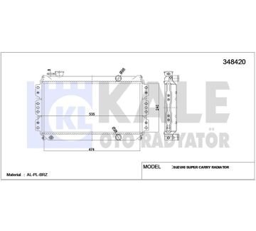 RADYATÖR SU CARRY 90-98 SK410 23mm M-T BRAZING