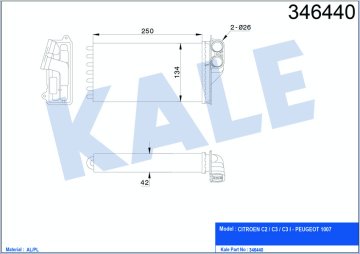 KALORIFER RADYATORU C2 C3 C3 II C3 PLURIEL 1,4 1,6 HDI 02>09 P1007 1,4 HDI 05>07