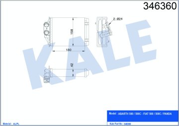 KALORIFER RADYATORU FIAT 500C FIAT 500 PANDA 1,2 / 1,3 / 1,4