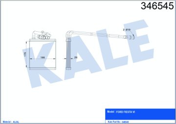 KALORIFER RADYATORU FIESTA CB1 08>12 VI 08> BRAZING