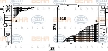 Radyatör Vectra A (90-95) Calıbra A (94-97) (Ac+Klimasız+Mek) (618X375X28)
