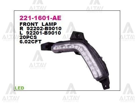 GÜNDÜZ FARI I-10 14-16 LED ÖN SOL