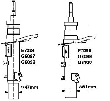 ON AMORTISOR SOL P207 1,4 / 1,6 16V 1,6HDI 06> TASIYICIYA GIREN YER: 51MM