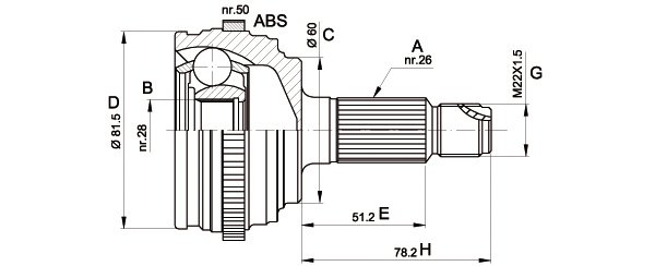 (X)AKS KAFASI DIŞ ABSLİ VW A4 00=>04=> A6 00-05