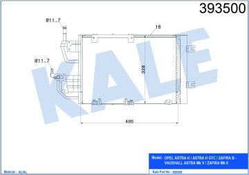KLIMA RADYATORU ASTRA H <09 ZAFIRA B Z13DTH A17DTR A17DTJ Z19DT Z19DTH Z20LEH (520×331×12