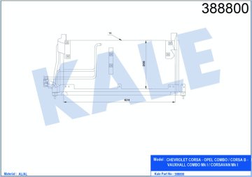 KLIMA RADYATORU COMBO CORSA B TIGRA A 641×268×16