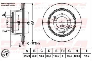 FREN DISK ARKA DUZ 315-5 (KIA: SORENTO 02 - 10 )