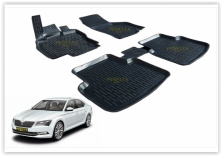 PASPAS 3D X-MAT HAVUZLU SKODA SUPERB 15=> (SİYAH)