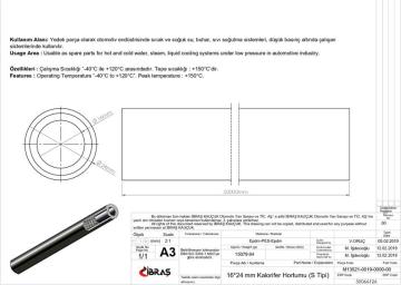 KALORIFER HORTUMU 16MM X 24MM  1 MT  65503 5/8 INC EPDM / EPDM