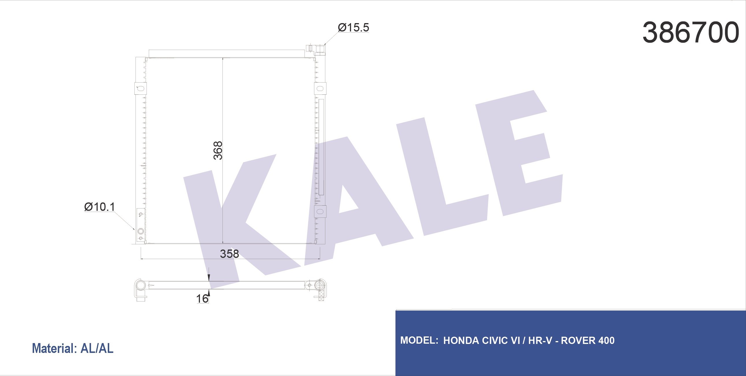 RADYATÖR KLİMA CIVIC 96-01 / ROVER / HRV