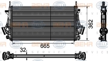 (8ML376746-481) TURBO RADYATÖRÜ (INTERCOOLER) INSIGNIA 1.6T-2.0T-2.8 V6-2.0 CDTİ 08=> (665x362x32)