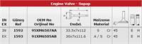 SUBAP TAKIMI ESCORT RS 2,0 16V SCORPIO 2,3L 145PS IN 8: (33,5×7 X 112) / EX 8: (30×7 X 111,6)
