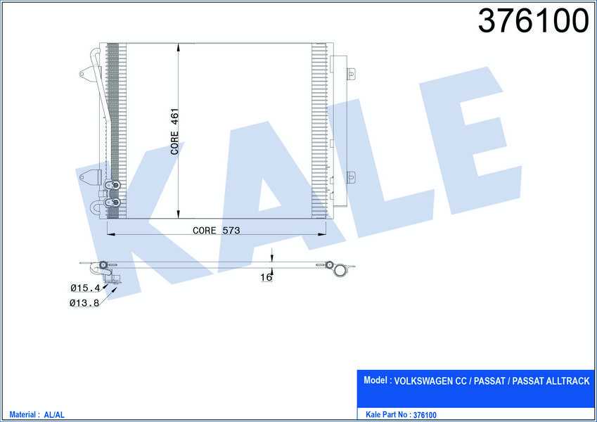 KLIMA RADYATORU PASSAT 06>11 CC VII 1.4 1.8 2.0TSI 3.2 3.6FSI 05>16