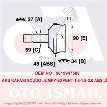 Aks Kafası Dış Scudo-Jumpy-Expert 1.6-1.9-2.0 95=> Abs'Li (15-1222)
