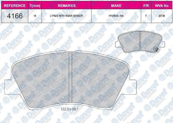 FREN BALATASI ON WVA 25708 HYUNDAI I30 12-> ACCENT BLUE 10-> ELANTRA 11-> KIA CEED RIO 12->