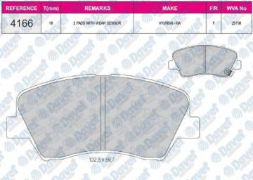 FREN BALATASI ON WVA 25708 HYUNDAI I30 12-> ACCENT BLUE 10-> ELANTRA 11-> KIA CEED RIO 12->