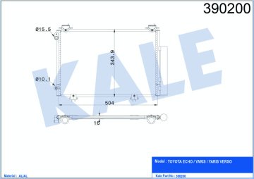 KLIMA RADYATORU TOYOTA YARIS 1999 2005 (520×318×16)