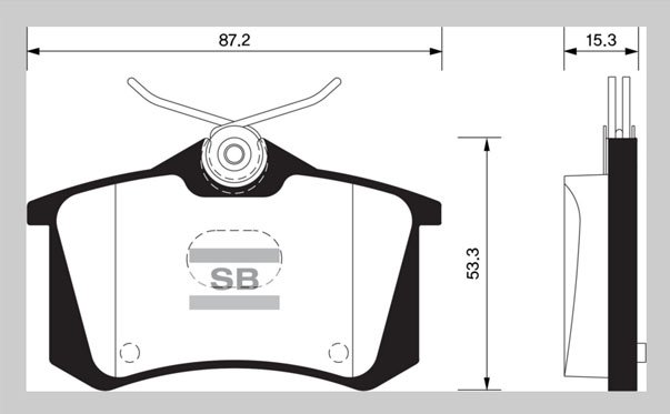 ARKA BALATA MGNII-LGN-GOLF III-IV-PASSAT III-POLO-C3-C4-P307-AUDI A3 (87x52.9x15mm)(GDB1416-GDB1587)