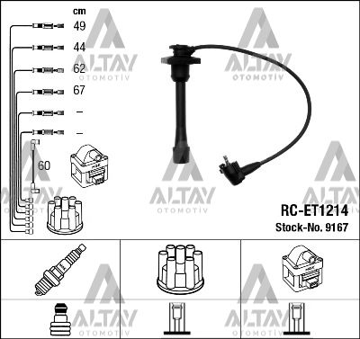 BUJİ KABLOSU TAKIM COROLLA 1.6 4-AFE / 1.8 7-AFE CARINA-E (RC-ET1214)