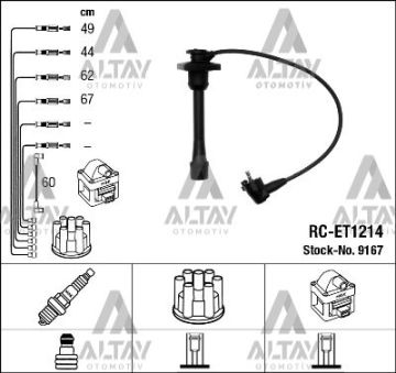 BUJİ KABLOSU TAKIM COROLLA 1.6 4-AFE / 1.8 7-AFE CARINA-E (RC-ET1214)