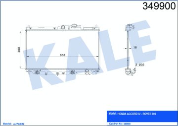 MOTOR SU RADYATORU ACCORD 93>97 PRELUDE 96>00 OTOMATIK (350×668×16)