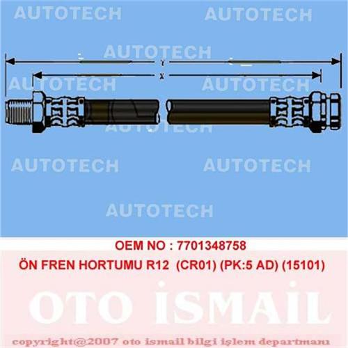 ÖN FREN HORTUMU R12 (CR01) (PK:5 AD) (15101)