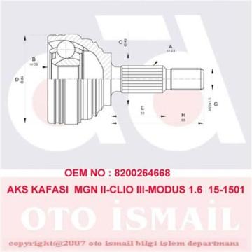 AKS KAFASI SAG RENAULT MEGANE II TUM MOD CLIO III MODUS 1.6