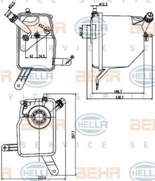 (8MA376789-731) RADYATÖR YEDEK SU DEPOSU E60-61-63-64 (M52-54-N52-N62-N46-45) 2003-2010 CRT 205 000S