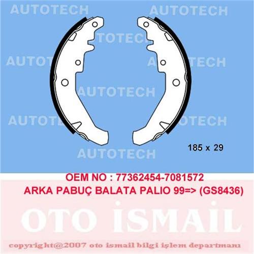 Arka Pabuç Balata Palıo-Sıena-Albea 1.2-1.3-1.4-1.6 16V