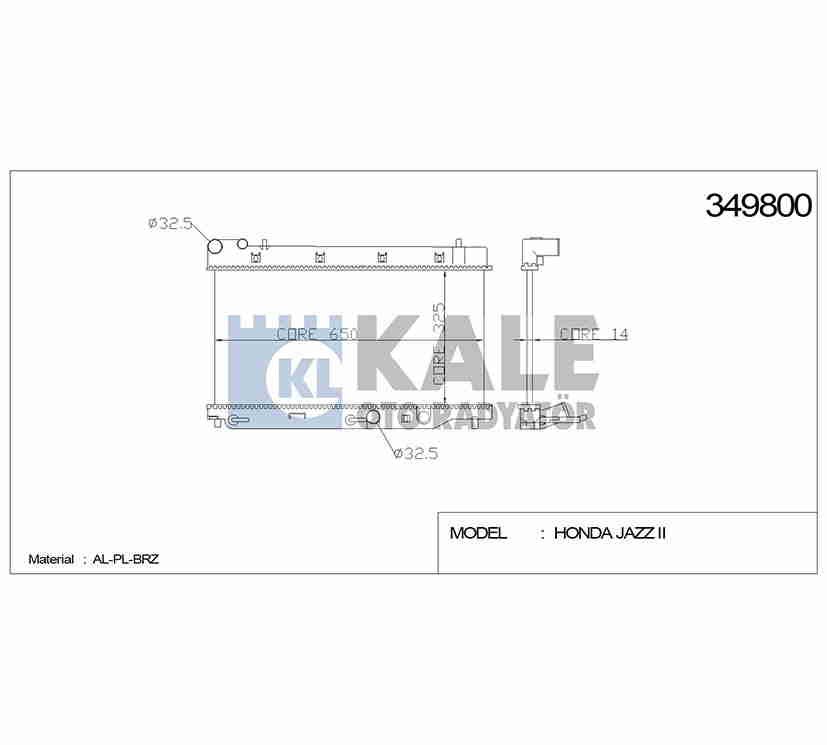 RADYATÖR SU JAZZ 02-08 (BÜYÜK TİP) 16mm A-T BRAZING